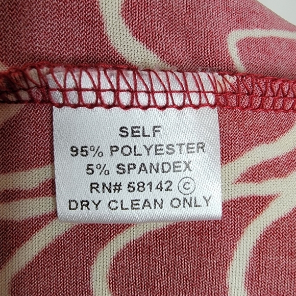 LONDON TIMES Halter Dress Red Abstract Print Retro Sweetheart Neck Women's 14 - Picture 11 of 13